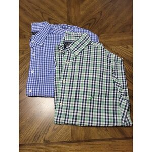 Lot of 2 Nautica Mens Button Down Shirts Long‎ Sleeve Size L